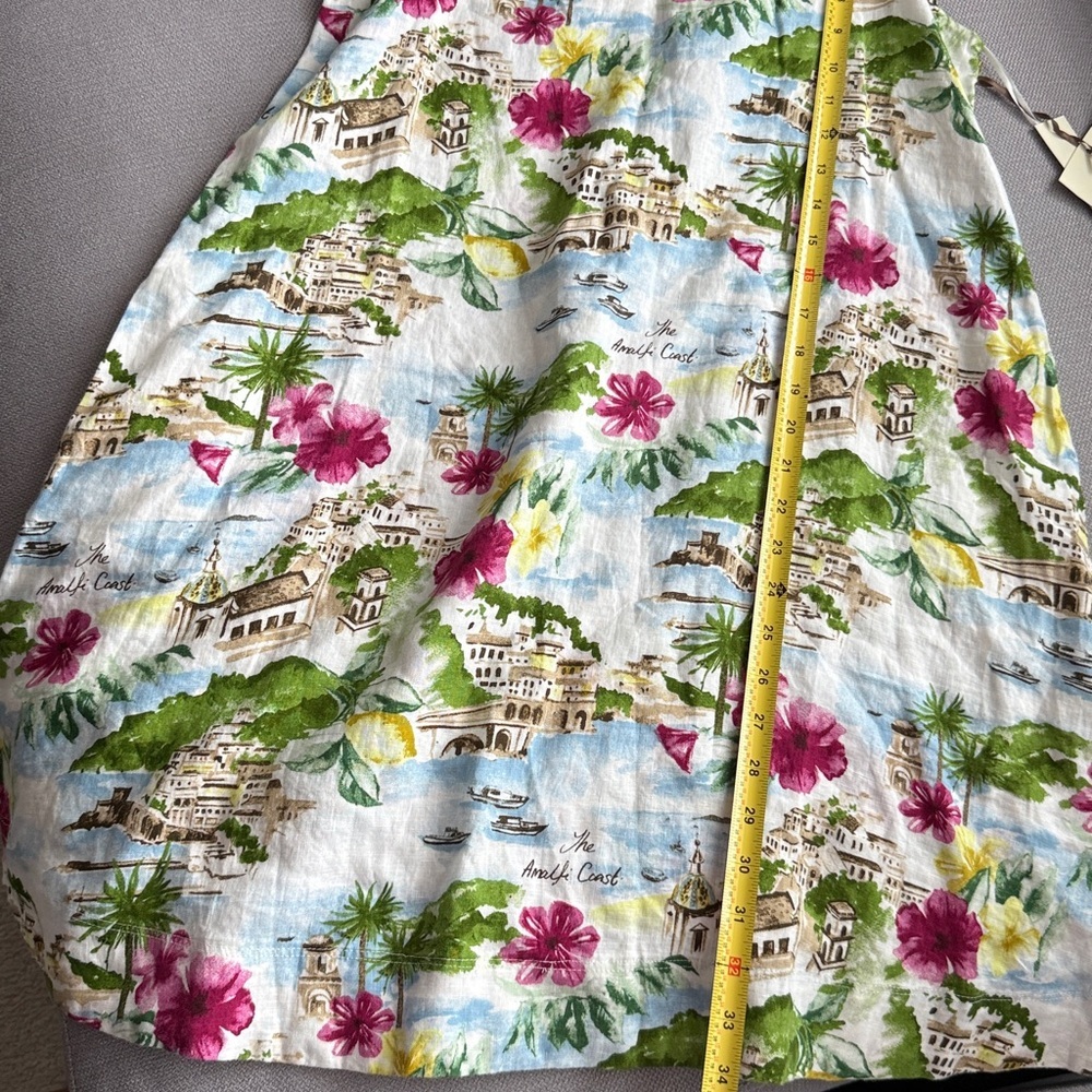 Cynthia Rowley White Tropical Print Sleeveless Dress with Pink & Green Accents - Picture 9 of 9